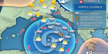 Meteo: Domenica ciclone mediterraneo, maltempo su parte d’Italia