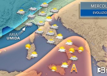 Meteo: Anticiclone in indebolimento, qualche pioggia. Ecco dove