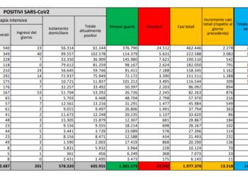 Corona Virus Italia: Totale Positivi oggi: 13.318 i deceduti: 628