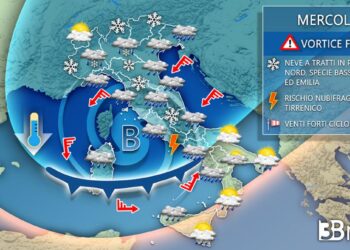 Meteo: Ciclone freddo tra poche ore, maltempo, neve anche in pianura al nord