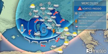 Meteo: Ciclone freddo tra poche ore, maltempo, neve anche in pianura al nord