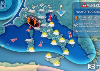 Nubifragi, forte vento e neve, ora il maltempo si sposta al Sud
