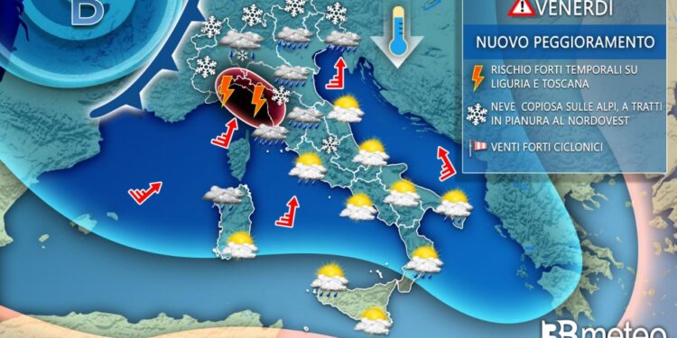 Nubifragi, forte vento e neve, ora il maltempo si sposta al Sud