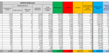 Corona Virus Italia: Totale Positivi oggi: 12.030 i deceduti: 491