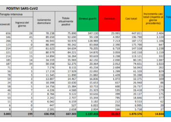 Corona Virus Italia: Totale Positivi oggi: 14.844 i deceduti: 846