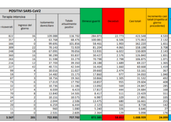 Corona Virus Italia: Totale Positivi oggi: 24.099 i deceduti: 814