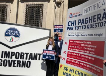 ‘Blitz’ Fdi davanti a Palazzo Chigi, Meloni: “C’è posta per Draghi”