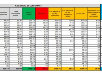 Corona Virus Italia: Totale Positivi oggi: 23.059 i deceduti: 431