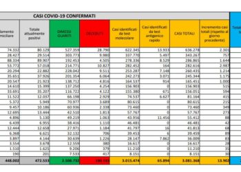 Corona Virus Italia: Totale Positivi oggi: 13.902 i deceduti: 318