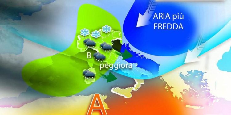 Pioggia, vento e poi neve da venerdì 5 marzo: ecco dove