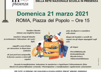 Scuola, “aperta subito, sia equiparata a servizio essenziale”, manifestazione domani a Roma ed almeno altre 25 città