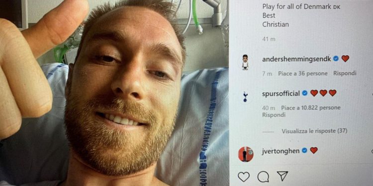 Eriksen sorride dopo il malore: “Sto bene, grazie a tutti”