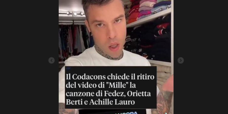 Codacons contro Fedez e attacca ‘Mille’: pubblicità occulta