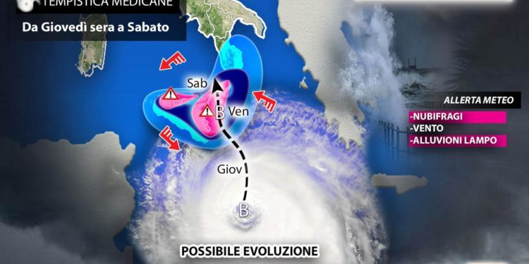 Meteo, allerta Medicane al Sud: dal 1° novembre pioggia su tutta Italia