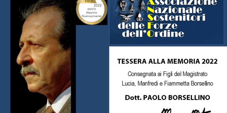 L’associazione sostentori forze ordine: “Tessere alla memoria di Borsellino”