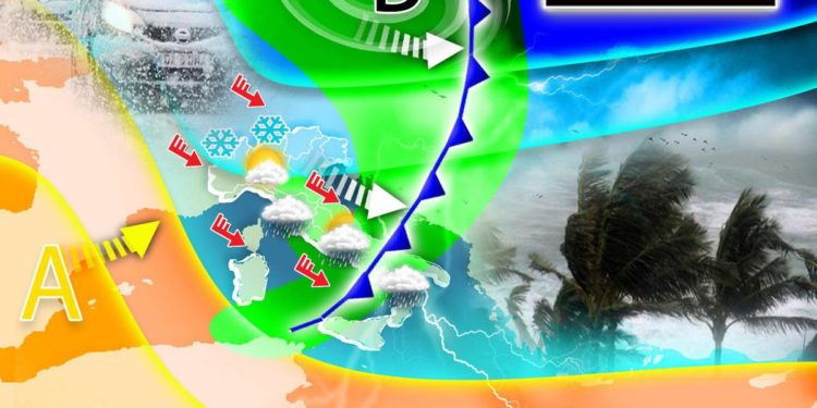 Tempesta Eunice su Italia: vento, pioggia e neve