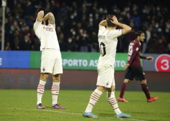 Salernitana-Milan 2-2, rossoneri frenano in vetta