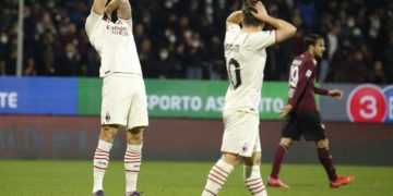 Salernitana-Milan 2-2, rossoneri frenano in vetta