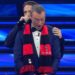Sanremo 2022, Sangiovanni e il gol a Amadeus: ecco sciarpa Milan