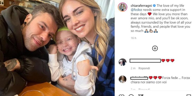 Fedez e la malattia, Chiara Ferragni: “Ti amiamo più che mai”