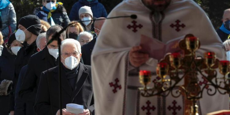 Ucraina, Mattarella alla messa nella chiesa di Santa Sofia a Roma