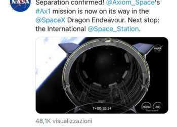 Spazio, partita Axiom Space: prima missione tutta privata sulla Iss