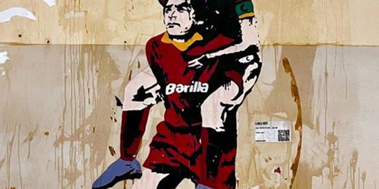 Conference League, nuova opera della Street Artist Laika sul trionfo giallorosso