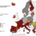 Covid, mappa Ecdc: Italia ancora tutta in rosso scuro