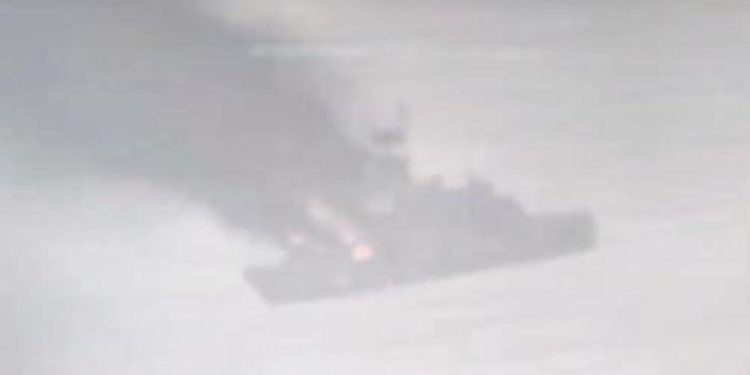 ‘Nave russa Makarov colpita’, il video che fa discutere