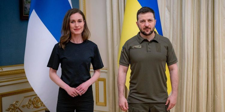 Ucraina-Finlandia, premier Marin a Kiev da Zelensky