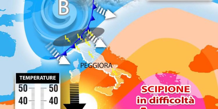 Anticiclone in pausa, arrivano calo termico e temporali