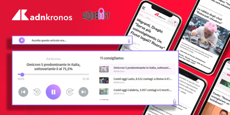 Gli articoli online di Adnkronos diventano anche audionotizie, grazie alla tecnologia di Audioboost