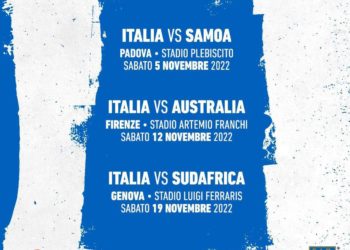 Autumn Nations Series di Rugby, Italia contro Samoa, Australia e Sudafrica