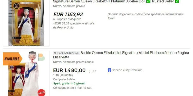 Elisabetta, prezzi alle stelle per la Barbie Regina su eBay