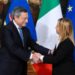 2022, ‘staffetta’ Draghi-Meloni: a Palazzo Chigi la prima donna premier