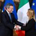 2022, ‘staffetta’ Draghi-Meloni: a Palazzo Chigi la prima donna premier