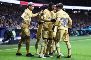 Atletico Madrid-Barcellona 0-1, blaugrana comandano Liga