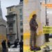 Milano, attivisti Ultima generazione imbrattano scultura di Cattelan – Video