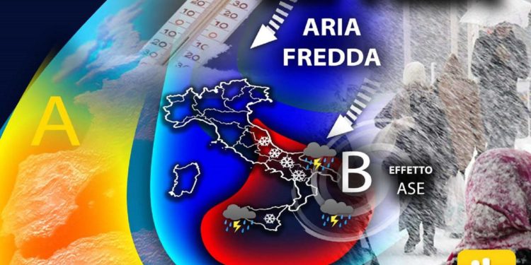 Bordata gelida sull’Italia, freddo e neve fino alle coste