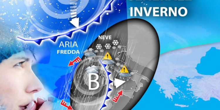 Ecco l’inverno, maltempo con piogge forti e temperature giù: da quando, la mappa