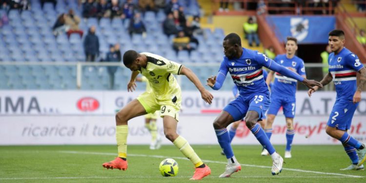 Samp-Udinese 0-1, gol di Ehizibue