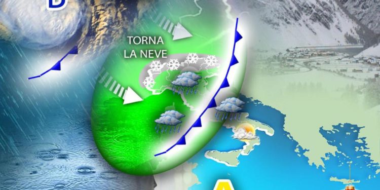 Arriva il primo ciclone del 2023, tornano pioggia e neve