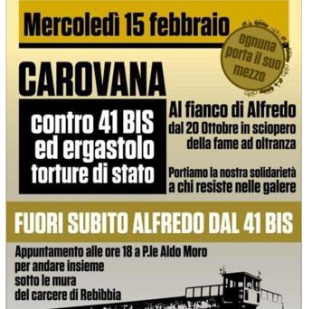 Anarchici, domani ‘carovana’ da piazzale Moro a Rebibbia contro 41bis ‘al fianco di Alfredo’