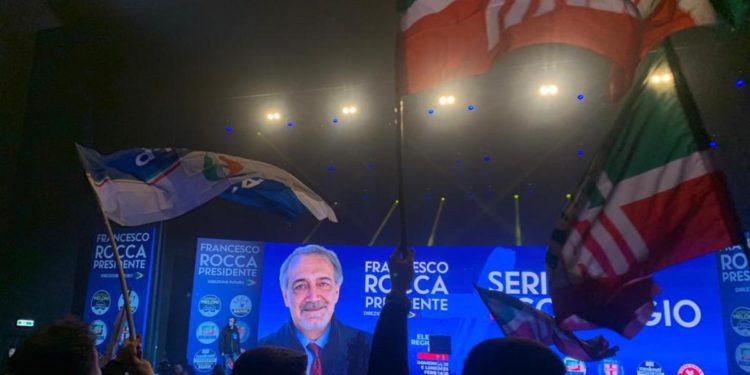 Regionali Lazio, in oltre 2mila all’Auditorium: per Rocca Meloni e big governo