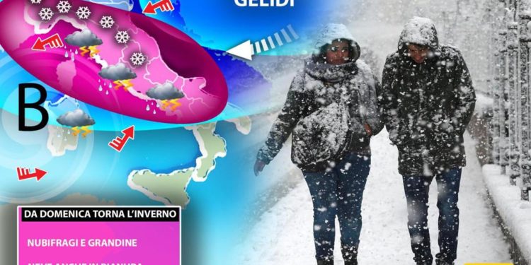 Aria artica sull’Italia con venti gelidi, pioggia e neve: il meteo
