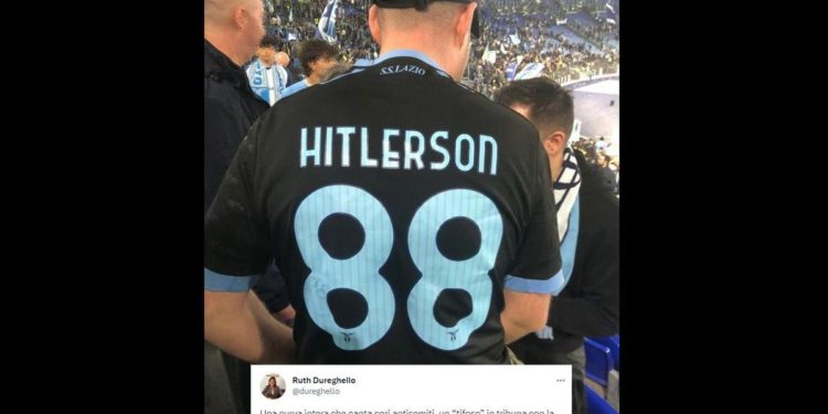 Derby Lazio-Roma, è un tedesco il tifoso con maglia ‘Hitlerson 88’