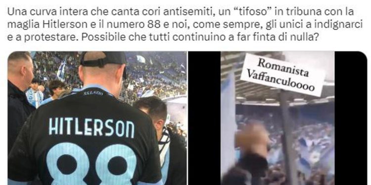 Derby Lazio-Roma, tifoso con maglia ‘Hitlerson 88’: indaga la Digos