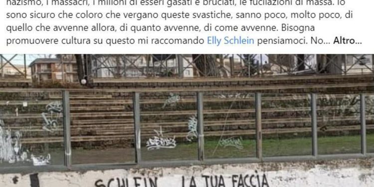Viterbo, svastica e scritta contro Elly Schlein