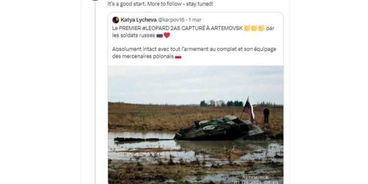 Ucraina-Russia, Mosca: “Preso il primo tank Leopard”. Ma la foto è fake