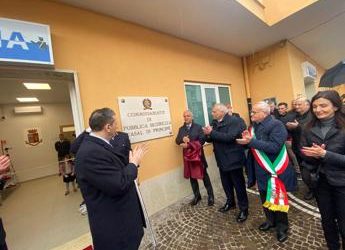 In bene confiscato a Camorra nuovo commissariato Casal di Principe, inaugurato da Piantedosi e Giannini